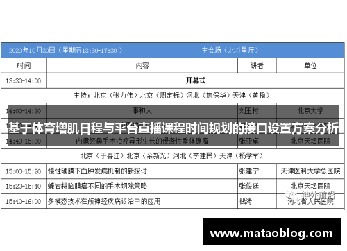 基于体育增肌日程与平台直播课程时间规划的接口设置方案分析